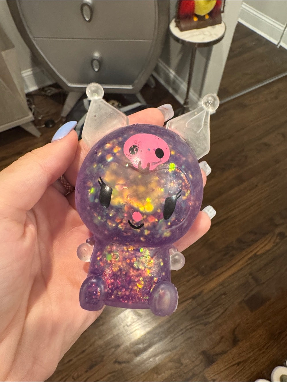 Purple Glitter kyromi Character Squishy Toy - Kids Toys